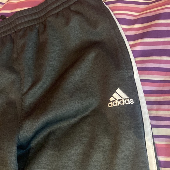Adidas grey/white track pants - Picture 2 of 4